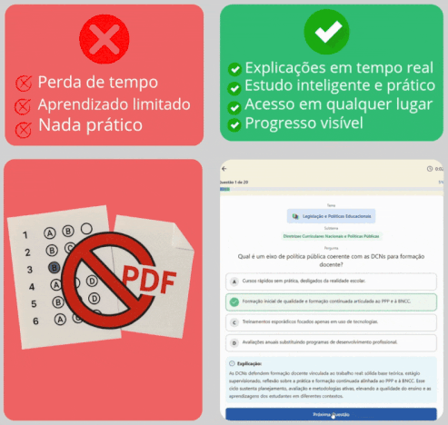 Antes e depois do simulado PedagoMais - Transformação na preparação